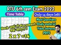 RTU 6th sem exam time table released 😱| Only 14days left 😱| RTU 6th sem most questions | RTU Update