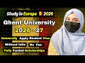 Study in Belgium 2026 | Ghent University 2026 Full Application Process | Fully Funded Scholarships