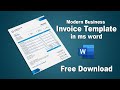 How to Create Modern Business Invoice Template format in Microsoft Word