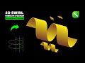 Swirl Ribbon Design in Coreldraw | 3d Twisted Ribbon Design | Hevlendordesigns #coreldrawtutorial