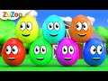 Learning Colors and Numbers Song | Colorful Eggs on the Farm | ZuZoo Nursery Rhymes \u0026 Kids Songs