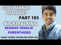 Remove invalid parentheses | Hard Backtracking | Stacks | Optimization| Love Babbar DSA sheet |FAANG