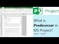 What is Predecessor in MS Project? (Urdu/Hindi)