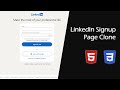 LinkedIn Signup Page Clone with HTML \u0026 CSS