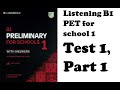 Listening B1 (revised 2020), PET for school 1 , Test 1, Part 1