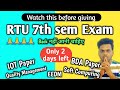 RTU 7th Exam देने से पहले यह जरूर देखें | How to pass rtu exam | RTU Exam Preparation | RTU new Exam