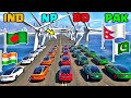 GTA 5: India vs Pakistan vs Bangladesh vs  Nepal vs USA Cars Ramp Challenge