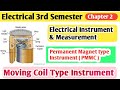 Pmmc, Construction and Working In Hindi || Moving Coil Type Instrument || Electrical 3rd Semester ||