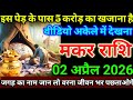 मकर राशि 2 अप्रैल 2026 इस पेड़ के पास 5 करोड़ का खजाना है, वीडियो अकेले में देखना #makarrashi