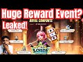 Royal Comforts Event LEAKED 😳 New Lords Mobile Event for Beginners \u0026 P2P Players | Huge Rewards 