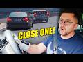 NEAR CRASH TWICE by Unattentive Driver! // Nürburgring
