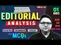 The Hindu Analysis | 1 Dec 2025 | Reading, Grammar, Vocab, MCQs | The Hindu Editorial Analysis