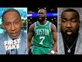 FIRST TAKE | Jaylen Brown finally proves he's a real MVP! - Stephen A. \u0026 Perk on Celtics beat Lakers