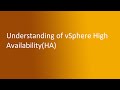 6.1 Understanding of vSphere High Availability(HA)