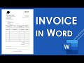 How to Create an INVOICE in Microsoft Word | Invoice Template Design