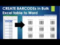 Generate Barcodes in Bulk | Excel table to Barcodes in Word | QR Codes | How to generate Barcode