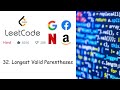 LeetCode 32. Longest Valid Parentheses (Hard) | Dynamic Programming | C++