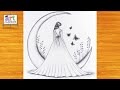 How to draw a cute Girl with Butterflies -Pencil sketch || Drawing easy for beginner || Girl drawing
