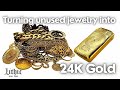 Turning Old Jewelry into a Pure Gold Bar 10oz 24K