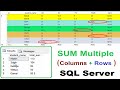 How to query to Sum Multiple columns and Multiple Rows with null values to Get total in SQL Server