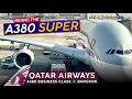 QATAR AIRWAYS' Largest Business Class!【Trip Report: Doha to Bangkok】A380 Business Class