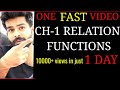 RELATION FUNCTIONS  || FULL CHAPTER IN 1 HOUR || CLASS 12TH