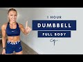 1 Hour DUMBBELL FULL BODY WORKOUT at Home | No Jumping