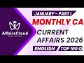January 2026 Current Affairs  - Part I | English | Monthly Current Affairs | AffairsCloud