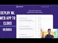 Deploy ML Web App on Cloud| Heroku|Python (Streamlit)|