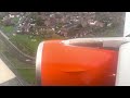 Final approach and landing at Manchester airport