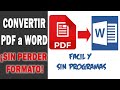🔴🔵 Como CONVERTIR un archivo PDF a WORD sin perder FORMATO 🔃 FÁCIL | 2020