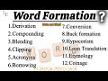Word Formation Process | Types of word Formation |Urdu and Hindi #wordformation