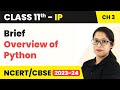 Class 11 Informatics Practices Chapter 3 | Overview - Brief Overview of Python (Code 065)