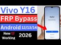 Vivo Y16 Frp bypass 2026| Google Account remove 💯 Working method 