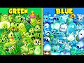 All Plants GREEN vs BLUE - Who Will Win? - PvZ 2 Team Plant vs Team Plant