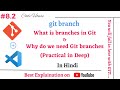 Part-8.2 git branch What is branches in Git \u0026 Why do we need Git branch (Practical in Deep) in Hindi