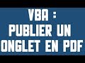 VBA Publier un onglet en PDF