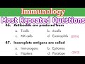 immunology mcqs with answers || immunology || biology most repeated questions (19)