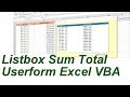 Listbox Sum Total Userform Excel VBA