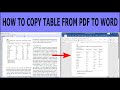 Cara Menyalin Tabel dari PDF ke Word