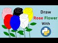 Draw Rose Flower 🌹 with Python Turtle| Python Turtle Graphics Design Ideas