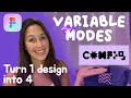 Figma VARIABLE MODES | Figma Variables Step-by-step | Config 2023 update |  Design tokens tutorial