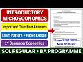 Introductory Microeconomics Important Question Answers 1st Semester BA Prog Economics SOL REGULAR