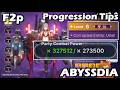Lv79 F2P Player 327k Power - ABYSSDIA - Progression Tips \u0026 Tricks - TIMESTAMPS
