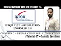 ISTQB Test Automation Engineer v2.0 | Tutorial 07 | Sample Questions on Chapter 2 | ISTQB Tutorials