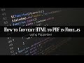 How to Convert HTML to PDF in Node.js using Puppeteer