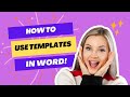 How To Use Templates In Microsoft Word - Create Invoices/Cards/CVs/Resumes Quickly \u0026 Save Time