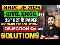 NHPC JE 2025 Classes | NHPC JE Civil Previous Year Question Paper Complete Solution by Shubham Sir