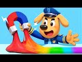 The Magic Magnet | Funny Stories | Safety Rules for Kids | Sheriff Labrador