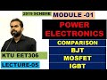 Comparison between BJT MOSFET and IGBT #5| KTU EET 306 Power Electronics| Table | Symbol